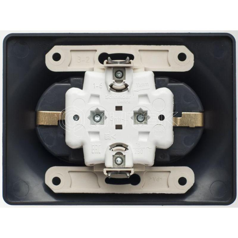 Розетка 2-м Glossa 16А с заземл. в сборе шоколад Systeme Electric GSL000824 изображение, фото