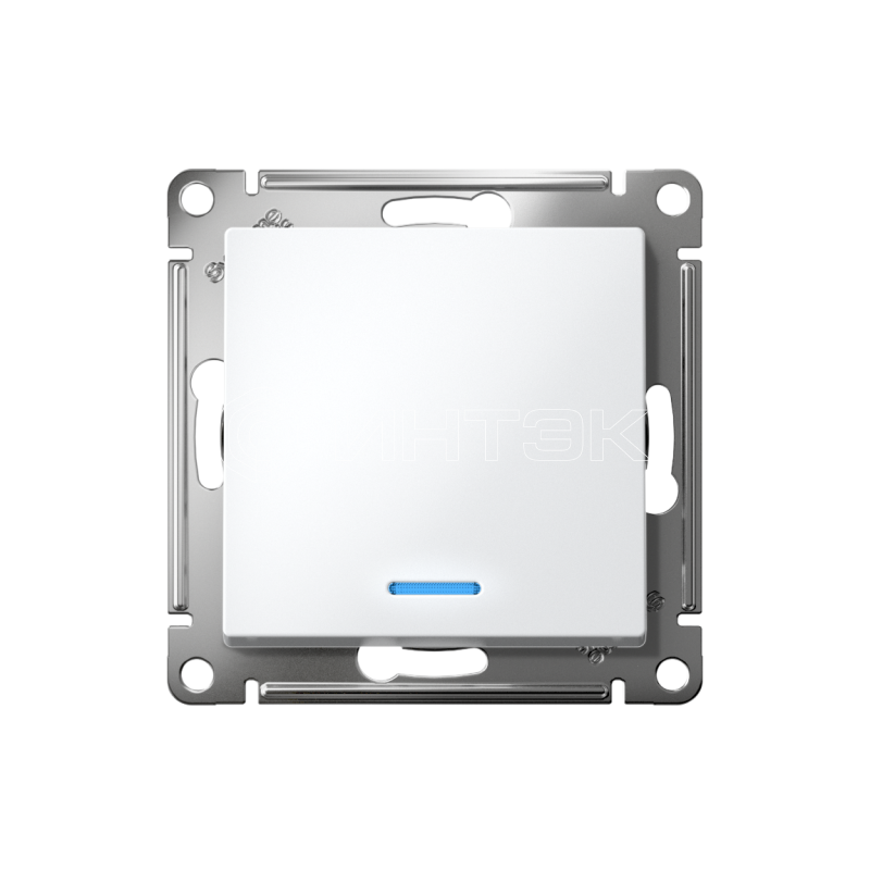 Выключатель 1-кл. СП AtlasDesign 10А IP20 (сх. 1а) 10AX с подсветкой механизм бел.  Systeme Electric ATN000113 изображение, фото