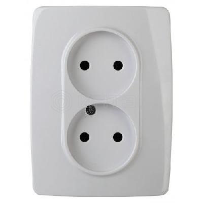 Розетка 2-м СП Эра12 12-2107-01 16А IP20 16AX 250В 2х2P бел. Эра Б0031238 изображение, фото