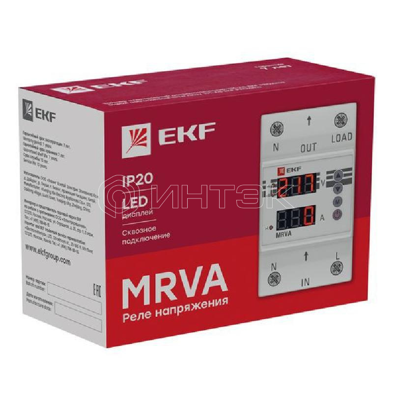 Реле напряжения и тока с дисплеем MRVA 40А PROxima EKF MRVA-40A изображение, фото