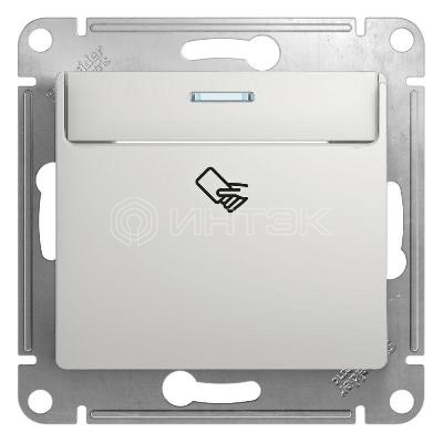 Выключатель карточный 1-кл. 1мод. СП Glossa 10А IP20 (сх. 6) механизм алюм. Systeme Electric GSL000369 изображение, фото