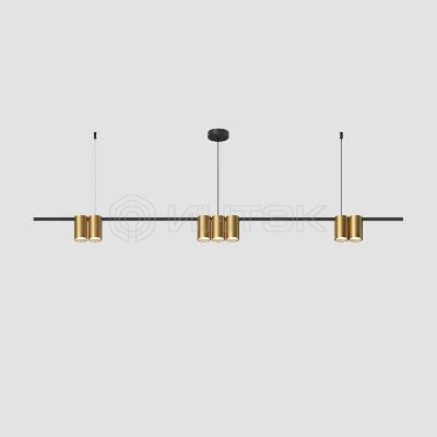 Светильник ORBIT 15Вт 7xGU10 IP20 LED подвесной алюм. черн.+сатинированное зол. DENKIRS 764323 изображение, фото