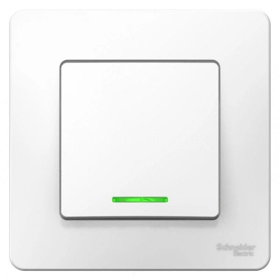 Выключатель 1-кл. СП Blanca 6А IP20 (сх. 1) 250В с подсветкой бел. Systeme Electric BLNVS006111 изображение, фото