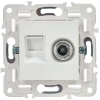 Розетка двойная TV+RJ45 кат.6E SKANDY SK-A15W арктич. бел. IEK SK-AK20-2-K01 изображение, фото