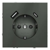 Розетка 1-м СП S70 16А с USB A+С с заземл. защ. шторки механизм титан Voltum VLS040506 изображение, фото
