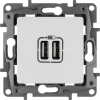 Розетка USB 2-м СП 2мод. Etika 240В/5В 2400мА механизм бел. IEK 672294 изображение, фото