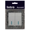Выключатель 2-кл. СП Accent 6-105-01 10А IP20 250В с подсветкой AL/CU бел. Intro Б0063505 изображение, фото