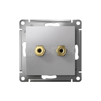 Розетка аудио 2-м AtlasDesign алюм. Systeme Electric ATN000387 изображение, фото
