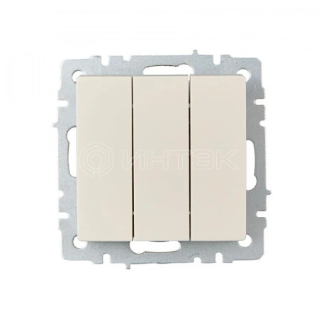 Выключатель 3-кл. СП BRITE ВС10-3-0-БрКр 10А механизм беж. IEK BR-V30-0-10-K10 изображение, фото