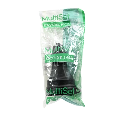 Розетка 1-м MultiSet 16А 250В IP44 с заземл. каучук черн. Systeme Electric MST4002BK изображение, фото
