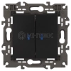 Выключатель 2-кл. СП Elegance 14-1105-05 10А IP20 250В 10AX с подсветкой механизм антрацит Эра Б0034241 изображение, фото