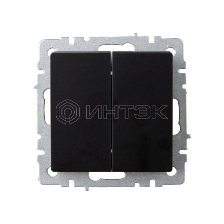 Выключатель проходной 2-кл. СП BRITE ВС10-2-6-БрЧ 10А механизм черн. IEK BR-V22-0-10-K02 изображение, фото