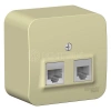Розетка компьютерная + телефонная 2-м ОП Blanca RJ45 кат.5E + RJ11 с изолир. пластиной беж. Systeme Electric BLNIA045117 изображение, фото