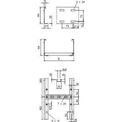 Лоток лестничный 600х110 L6000 сталь 1.5мм LG 116 VS 6 FT гор. оцинк. OBO 6216477 изображение, фото