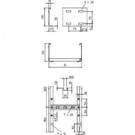 Лоток лестничный 600х110 L6000 сталь 1.5мм LG 116 VS 6 FT гор. оцинк. OBO 6216477 изображение, фото
