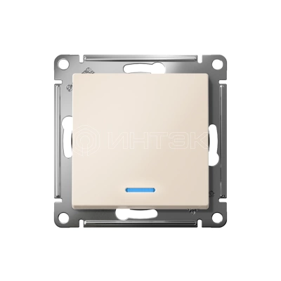 Переключатель проходной 1-кл. СП AtlasDesign 10А IP20 (сх. 6а) 10AX с подсветкой механизм беж. Systeme Electric ATN000263 изображение, фото