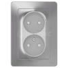 Розетка 2-м СП Blanca 16А IP20 250В без заземл. защ. шторки алюм. Systeme Electric BLNRS000123 изображение, фото