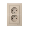 Розетка 2-м. AtlasDesign 16А без заземл. в сборе песочн. Systeme Electric ATN001220 изображение, фото