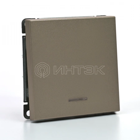 Выключатель 1-кл. ArtGallery (сх. 1а) 10AX с подсветкой механизм шампань Systeme Electric GAL000513 изображение, фото