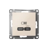 Розетка USB AtlasDesign тип C 65Вт QC PD высокоскор. ЗУ механизм беж. Systeme Electric ATN000227 изображение, фото