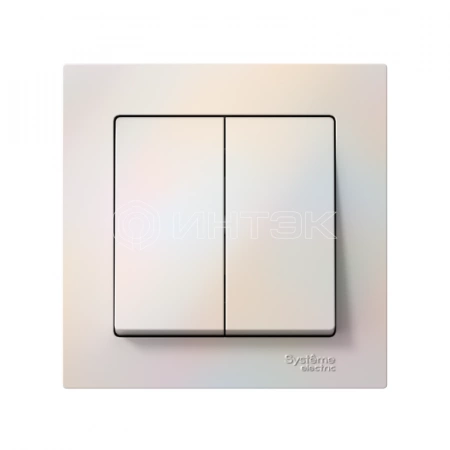 Выключатель 2-кл. СП AtlasDesign 10А IP20 (сх. 5) 10AX в сборе жемчуж. Systeme Electric ATN000452 изображение, фото