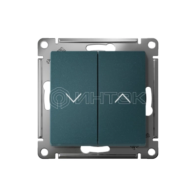 Выключатель для жалюзи 2-кл. AtlasDesign 10А механизм изумруд Systeme Electric ATN000819 изображение, фото