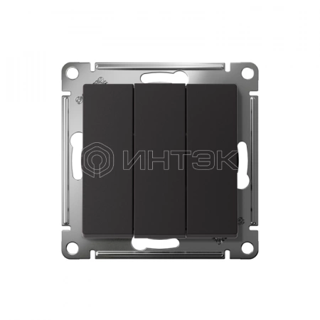 Выключатель 3-кл. СП AtlasDesign 10А IP20 (сх. 1+1+1) 10AX механизм карбон Systeme Electric ATN001031 изображение, фото