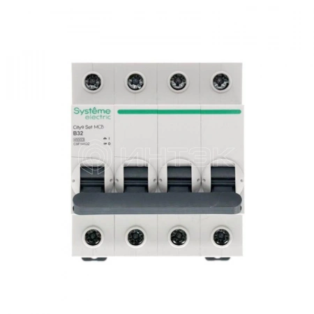 Выключатель автоматический модульный 4п B 32А 4.5кА City9 Set 400В Systeme Electric C9F14432 изображение, фото
