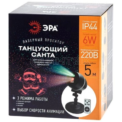 Проектор Laser Танцующий Санта IP44 220В ENIOP-06 ЭРА Б0047977 изображение, фото