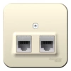 Розетка компьютерная + телефонная 2-м ОП Blanca RJ45 кат.5E + RJ11 с изолир. пластиной молочн. Systeme Electric BLNIA045112 изображение, фото