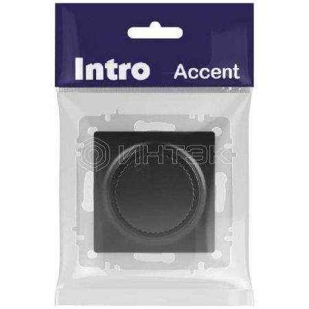 Светорегулятор поворотный СП Accent 6-401-05 600Вт 230В IP20 антрацит Intro Б0063679 изображение, фото