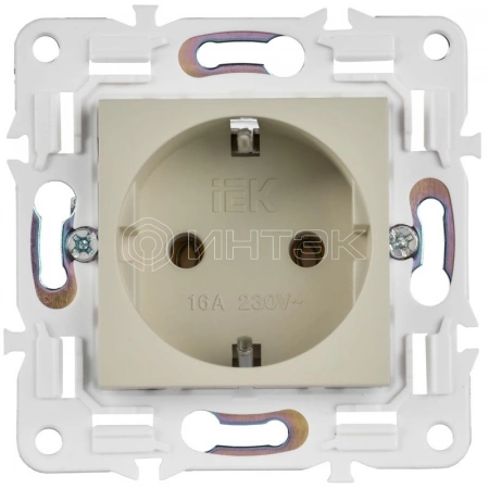 Розетка SKANDY 16А с заземл. без защ. шторок SK-R05B беж. IEK SK-R11-16-K10 изображение, фото