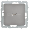 Розетка СП BRITE РЮ12-1-БрС USB C 65Вт высокоскор. заряд. сталь IEK BR-U13-065-K46 изображение, фото