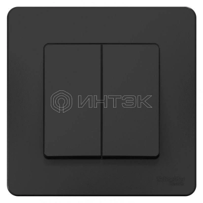 Переключатель проходной 2-кл. СП Blanca 10А IP20 (сх. 6+6) 250В антрацит Systeme Electric BLNVS106606 изображение, фото