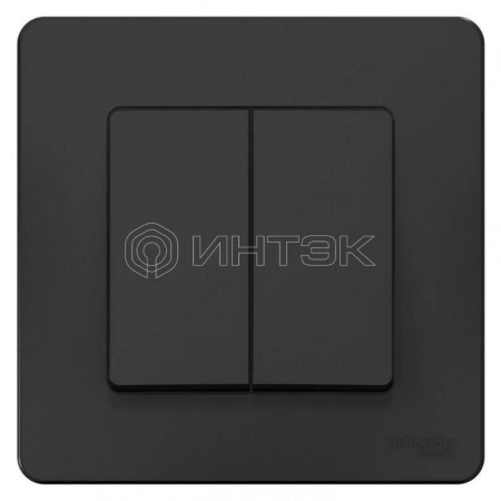 Переключатель проходной 2-кл. СП Blanca 10А IP20 (сх. 6+6) 250В антрацит Systeme Electric BLNVS106606 изображение, фото