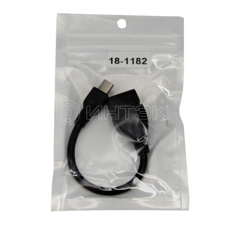 Кабель USB OTG micro USB на USB шнур 0.15м черн. Rexant 18-1182 изображение, фото
