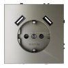 Розетка 1-м СП S70 16А с USB A+A с заземл. защ. шторки механизм шелк Voltum VLS040404 изображение, фото