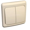 Выключатель 2-кл. СП Этюд 10А IP20 крем. Systeme Electric BC10-002K изображение, фото