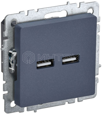 Розетка BRITE USB A+A 3.1А РЮ10-1-БрМ механизм маренго IEK BR-U21-D31-K35 изображение, фото
