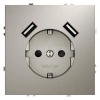 Розетка 1-м СП S70 16А с USB A+A с заземл. защ. шторки механизм кашемир Voltum VLS040403 изображение, фото