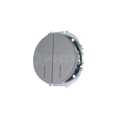 Выключатель 2-кл. СП O Systeme ElectricN 10А IP20 с подсветкой механизм сер. матов. LEZARD 743-7488-112 изображение, фото
