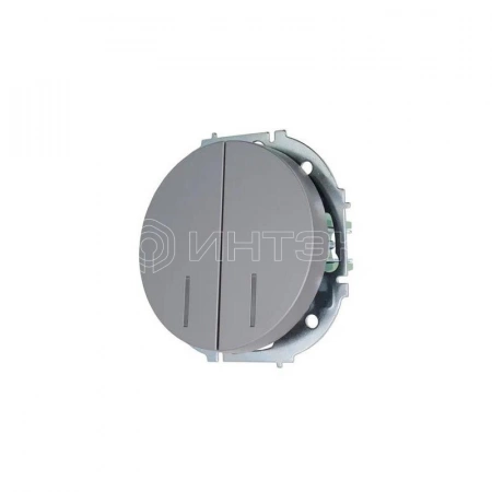 Выключатель 2-кл. СП O Systeme ElectricN 10А IP20 с подсветкой механизм сер. матов. LEZARD 743-7488-112 изображение, фото