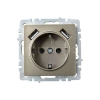 Розетка BRITE РЮш10-1-БрШ 16А с USB A+A 2.1А с заземл. защ. шторки механизм шампань IEK BR-R14-16-U21-D21-K37 изображение, фото