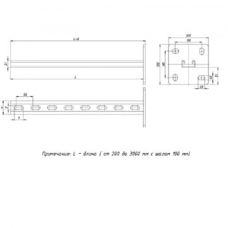 Стойка STRUT 41х21 L2000 сталь EKF sts4121200 изображение, фото
