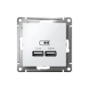 Розетка USB AtlasDesign тип A+A 5В 1х2.1А 2х1.05А механизм бел. Systeme Electric ATN000133 изображение, фото