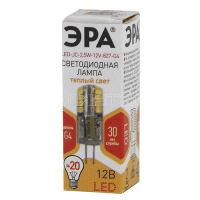 Лампа светодиодная LED-JC-2.5W-12V-827-G4 200лм ЭРА Б0033191 изображение, фото