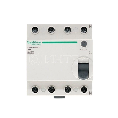 Выключатель дифференциального тока (УЗО) 4п 40А 30мА тип AC City9 Set 400В Systeme Electric C9R36440 изображение, фото