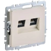 Розетка компьютерная двойн. СП RJ45 кат.5E BRITE РК10-2-БрКр механизм беж. IEK BR-K20-1-K10 изображение, фото