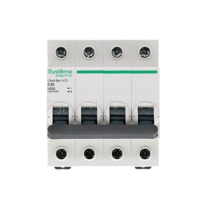 Выключатель автоматический модульный 4п C 25А 4.5кА City9 Set 400В Systeme Electric C9F34425 изображение, фото