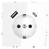 Розетка 1-м СП S70 16А с USB тип A+С механизм с заземл. защ. шторки бел. глянцевый Voltum VLS040501 изображение, фото